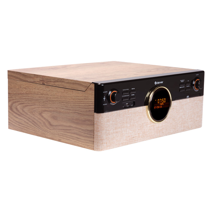 Denver Retro Platenspeler - Radio - CD - Cassette - Bluetooth - Auto stop - MRD180