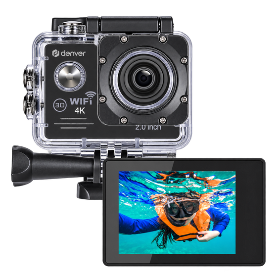 Denver Action Camera 4K - 20MP - Foto & Video - WiFi - App - 40M Waterdicht - Incl. Accessoires - ACK8064 - Denvershop