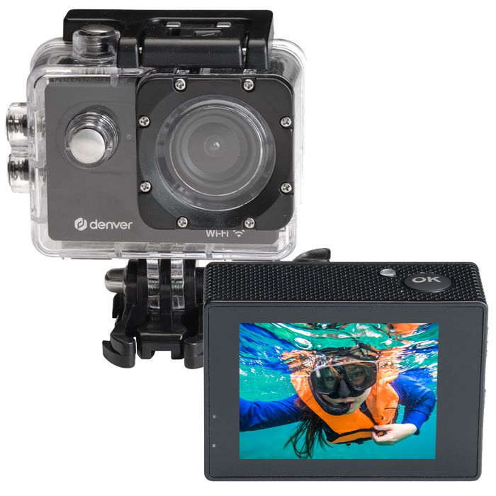 Denver Action Camera Full HD - 12MP - Foto & Video - WiFi - App - 30M Waterdicht - Incl. Accessoires - ACW5054