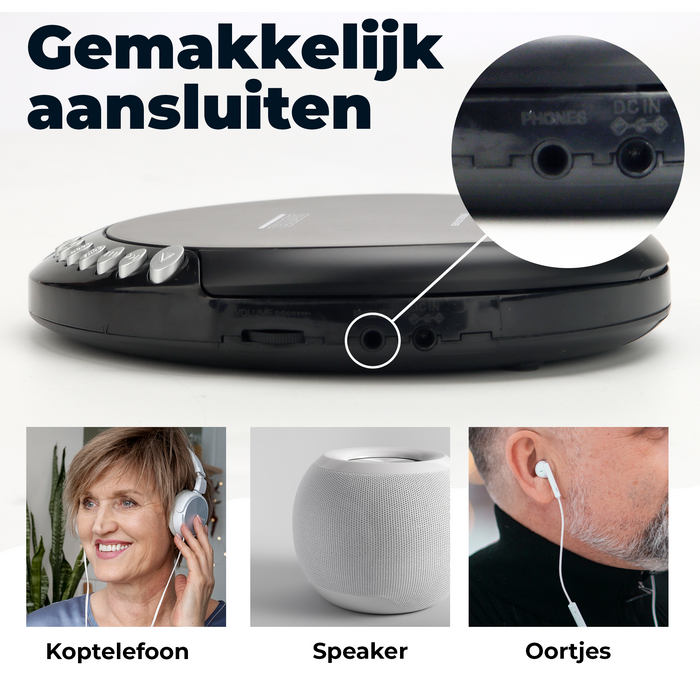 Denver Discman - Draagbare CD Speler - Inclusief Oordopjes - CD/CD-R/CD-RW - DM24MK2