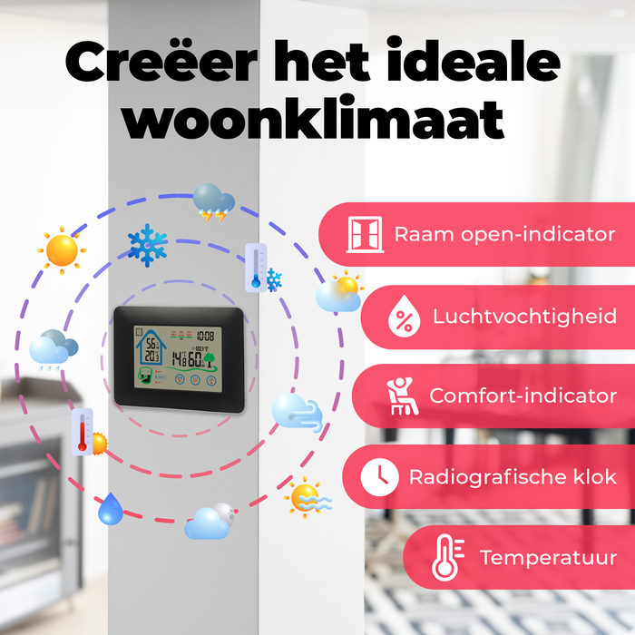 Denver Weerstation - Binnens -en Buitenshuis - Meet temperatuur - luchtvochtigheid - WS520