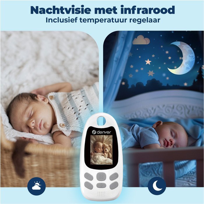 Denver Babyfoon met Camera - Video & Audio - Nachtvisie - Temperatuurweergave - Baby Monitor / Camera - BC250