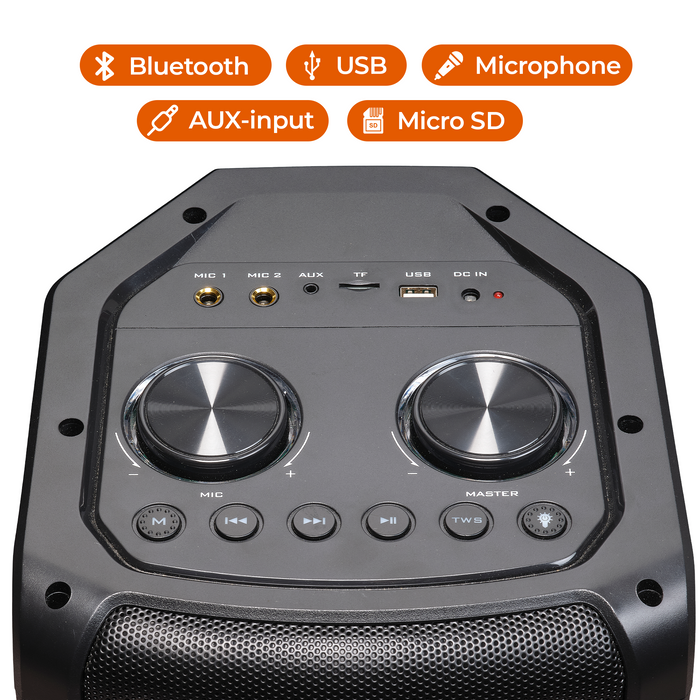 Denver Bluetooth Speaker Party Box - Discolichten - Partybox - Incl. Microfoon - BPS352