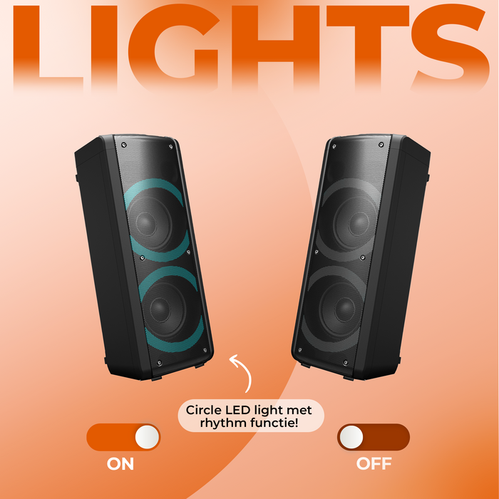 Denver Bluetooth Speaker Party Box - Discolichten - Partybox - Incl. Microfoon - BPS352