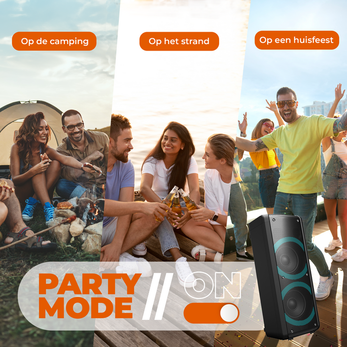 Denver Bluetooth Speaker Party Box - Discolichten - Partybox - Incl. Microfoon - BPS352