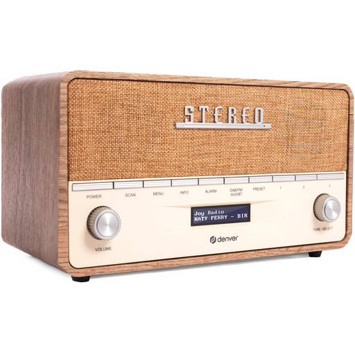 Denver DAB Radio XL - Retro Radio - Bluetooth - DAB+/ FM - Batterijen & Netstroom - DAB36