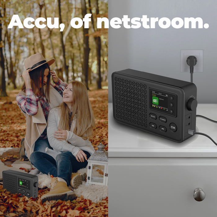 Denver DAB Radio - Bluetooth - DAB+/ FM Radio - 40 voorkeuzezenders - Wekkerradio - DAB57
