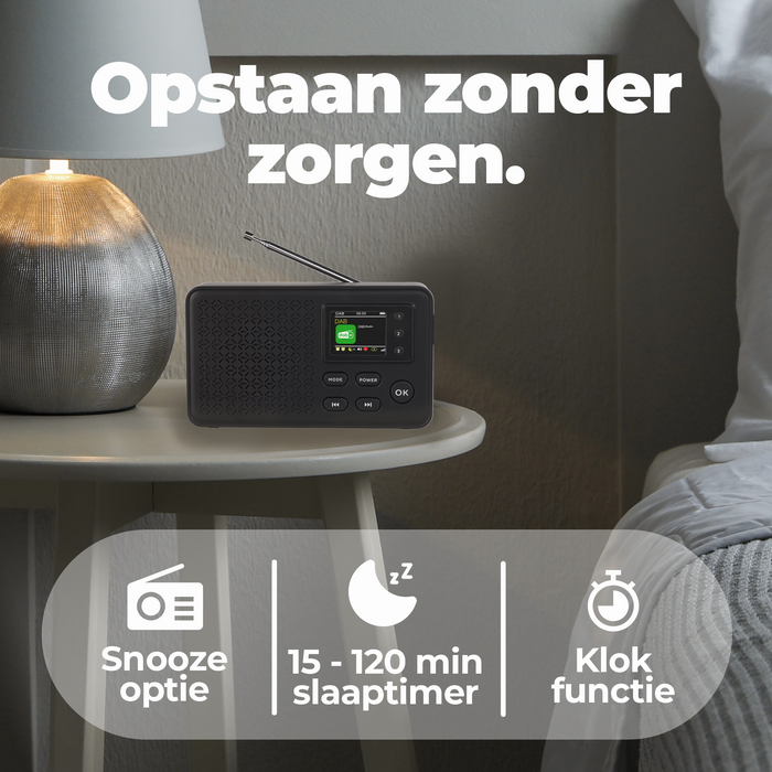 Denver DAB Radio - Bluetooth - DAB+/ FM Radio - 40 voorkeuzezenders - Wekkerradio - DAB57
