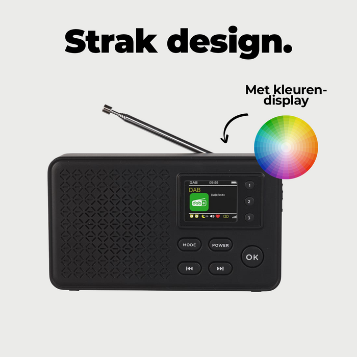 Denver DAB Radio - Bluetooth - DAB+/ FM Radio - 40 voorkeuzezenders - Wekkerradio - DAB57