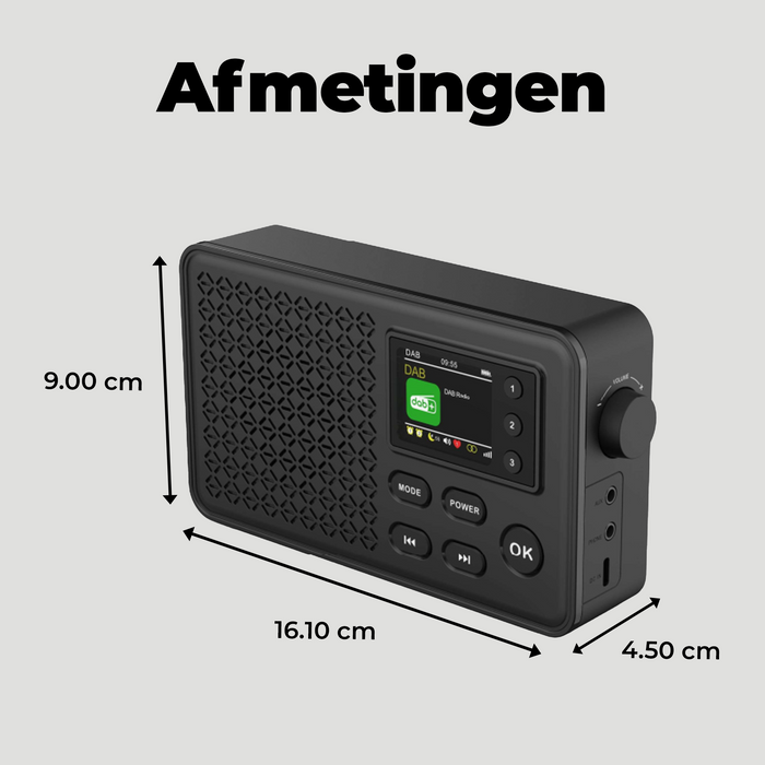 Denver DAB Radio - Bluetooth - DAB+/ FM Radio - 40 voorkeuzezenders - Wekkerradio - DAB57