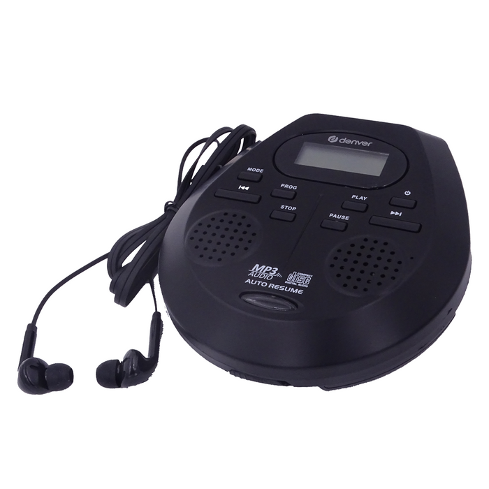 Denver Discman - Draagbare CD & MP3 speler - Anti shock - Ingebouwde speakers - Inclusief Oordopjes - CD, CD-R, CD-RW, MP3 - DMP395