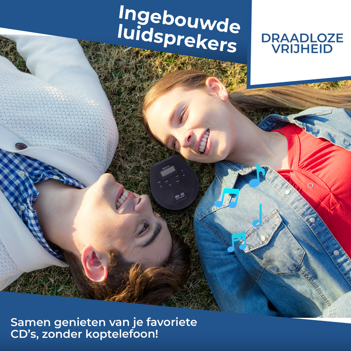 Denver Discman - Draagbare CD & MP3 speler - Anti shock - Ingebouwde speakers - Inclusief Oordopjes - CD, CD-R, CD-RW, MP3 - DMP395