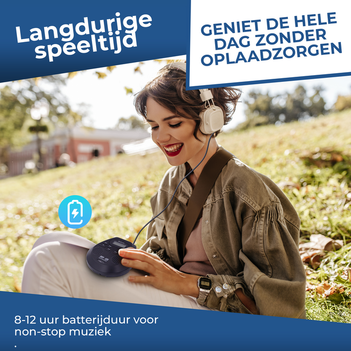 Denver Discman - Draagbare CD & MP3 speler - Anti shock - Ingebouwde speakers - Inclusief Oordopjes - CD, CD-R, CD-RW, MP3 - DMP395
