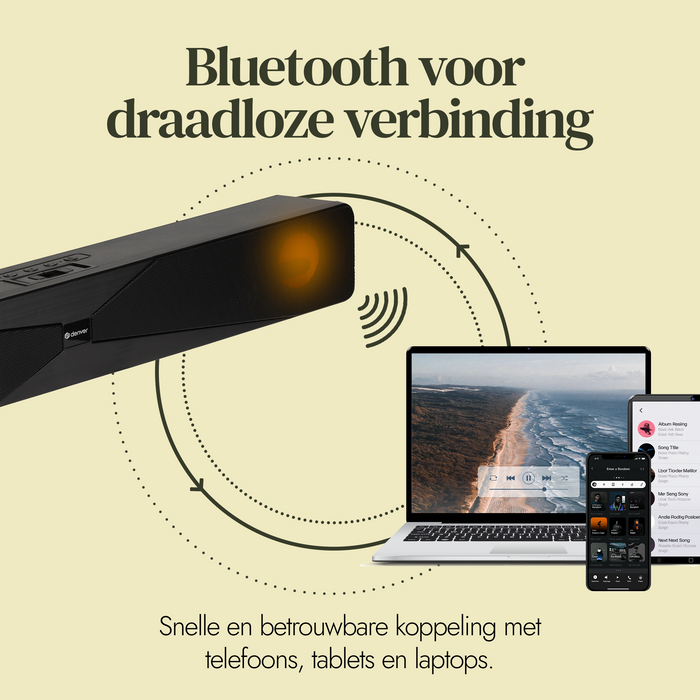 Denver Soundbar met Bluetooth - Telefoonhouder & Ingebouwde Verlichting - DSB1011