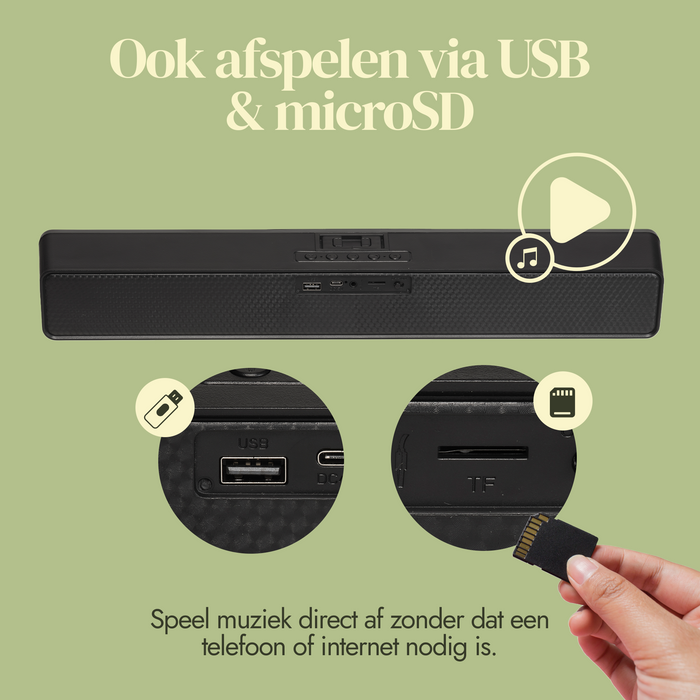 Denver Soundbar met Bluetooth - Telefoonhouder & Ingebouwde Verlichting - DSB1011