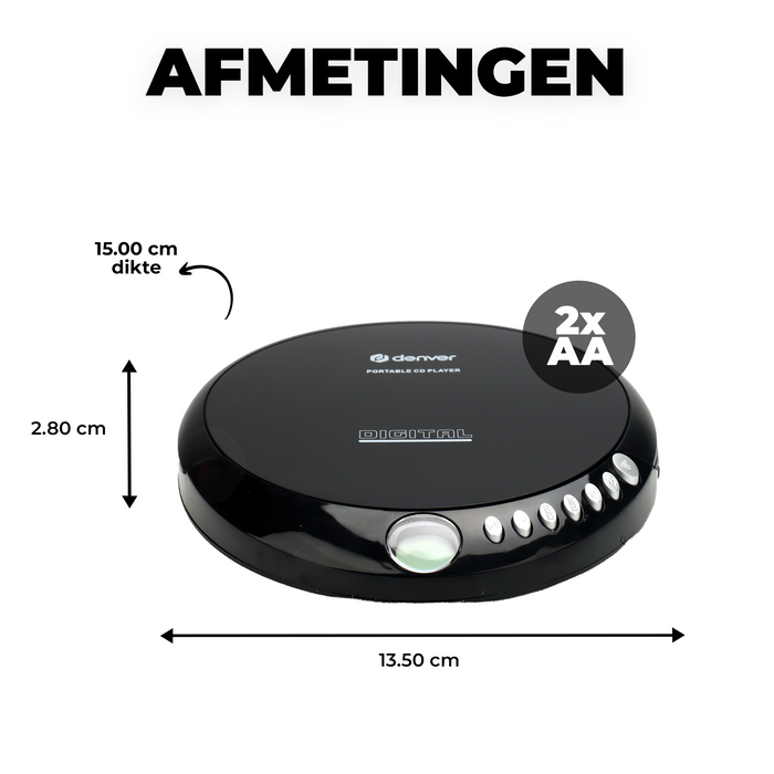 Denver Discman - Draagbare CD Speler - Inclusief Oordopjes - CD/CD-R/CD-RW - DM24MK2