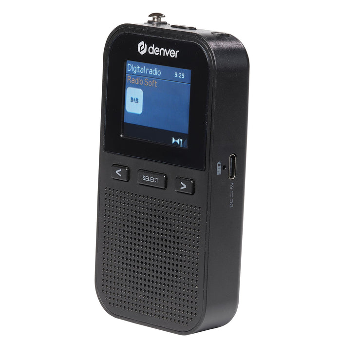 Denver DAB Radio - Noodradio / Noodpakket - Oplaadbaar (accu) - Draagbare radio - 60 voorkeuzezenders - Reiswekker - DAH126