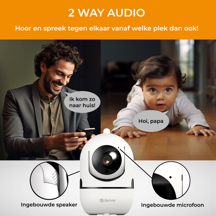 Denver Beveiligingscamera Indoor - Huisdiercamera - Camera met Nachtzicht - Tuya App - WiFi - HD - Bewegingsdetectie - IIC172
