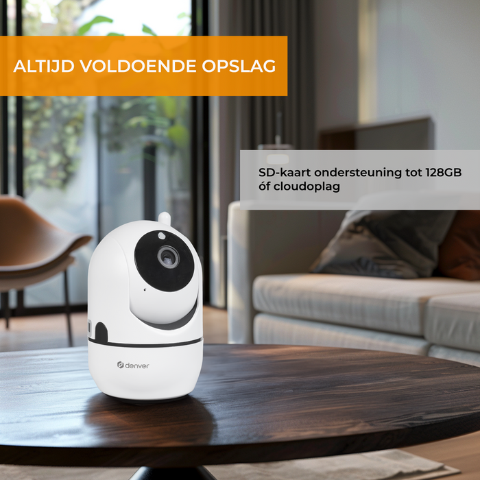 Denver Beveiligingscamera Indoor - Huisdiercamera - Camera met Nachtzicht - Tuya App - WiFi - HD - Bewegingsdetectie - IIC172
