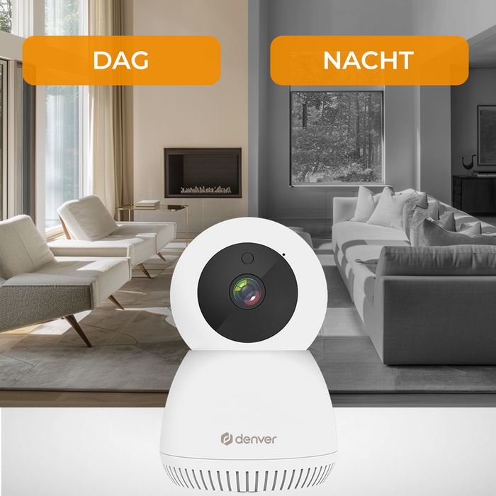 Denver Beveiligingscamera Indoor - Huisdiercamera - Camera met Nachtzicht - Tuya App - WiFi - Full HD - 1080P - Bewegingsdetectie - IIC215MK2