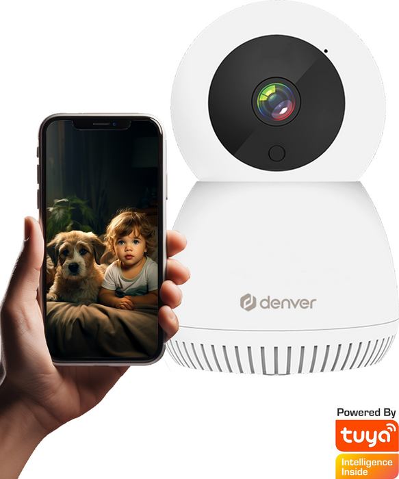 Denver Beveiligingscamera Indoor - Huisdiercamera - Camera met Nachtzicht - Tuya App - WiFi - Full HD - 1080P - Bewegingsdetectie - IIC215MK2