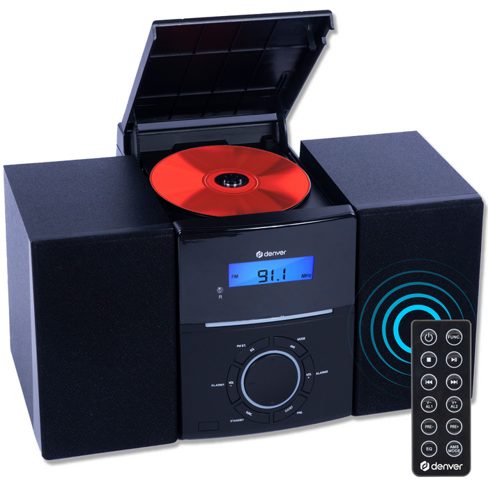 Denver FM Radio CD Speler - Wekkerradio - 30 voorkeuzezenders - AUX - MCA240