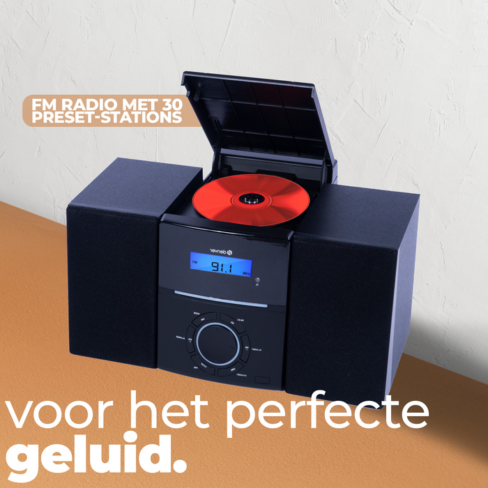 Denver FM Radio CD Speler - Wekkerradio - 30 voorkeuzezenders - AUX - MCA240