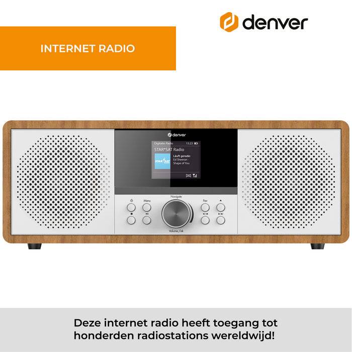 Denver Internet Radio - DAB Radio - FM Radio - CD Speler - Bluetooth - 200W - AUX/USB - MIR270