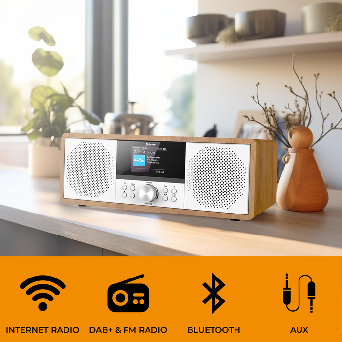 Denver Internet Radio - DAB Radio - FM Radio - CD Speler - Bluetooth - 200W - AUX/USB - MIR270