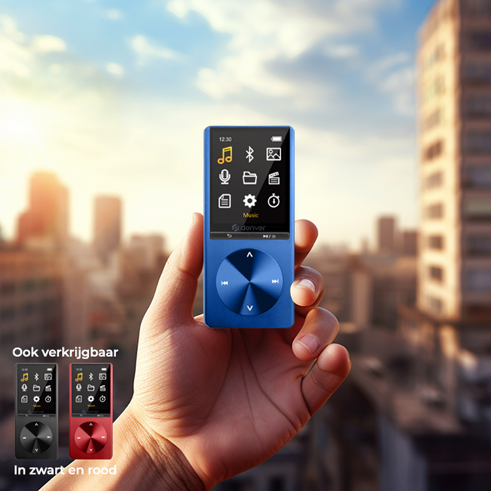 Denver MP3 / MP4 Speler - Bluetooth - USB - Shuffle - SD kaart tot 128GB - Incl. Oordopjes - Voice recorder - Dicatafoon - MP1820