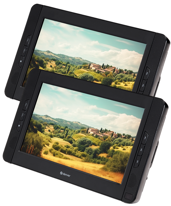 Denver Draagbare DVD Speler Auto - 10 inch - 2 schermen - Incl. Bevestigingsriemen - USB - MTW1098