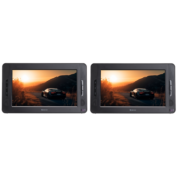 Denver Draagbare DVD Speler Auto - 10 inch - 2 schermen - Incl. Bevestigingsriemen - USB - MTW1098