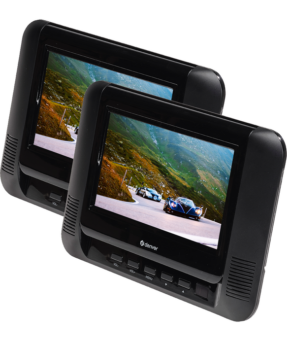 Denver Draagbare DVD Speler Auto - 7 inch - 2 schermen - Incl. Bevestigingsriemen - USB - MTW793