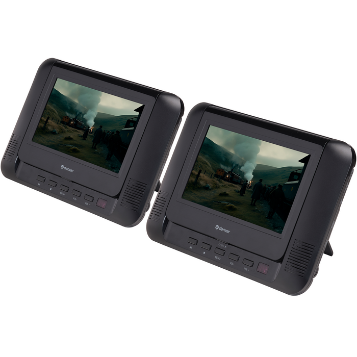 Denver Draagbare DVD Speler Auto - 7 inch - 2 schermen - Incl. Bevestigingsriemen - USB - MTW793