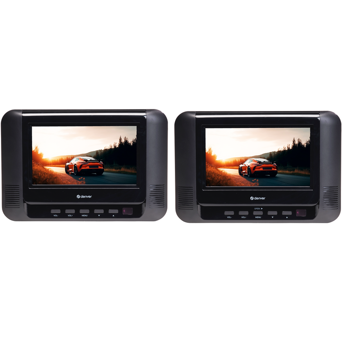 Denver Draagbare DVD Speler Auto - 7 inch - 2 schermen - Incl. Bevestigingsriemen - USB - MTW793
