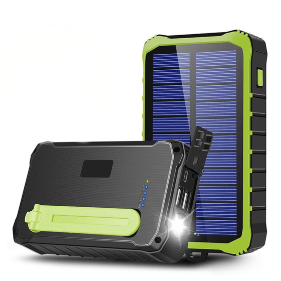 Denver Solar Powerbank 10.000 mAh - Zonneenergie - Noodpakket - Incl. Zaklamp - PSO10012 - Denvershop