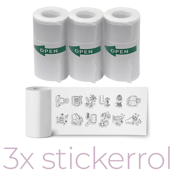 Denver Stickerrollen (57 x 30 mm) voor Kindercamera met Printer en Pocket Printer - 3 Stuks - PSP43 - Wit - Denvershop