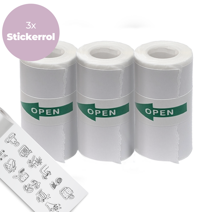 Denver Stickerrollen (57 x 30 mm) voor Kindercamera met Printer en Pocket Printer - 3 Stuks - PSP43 - Wit