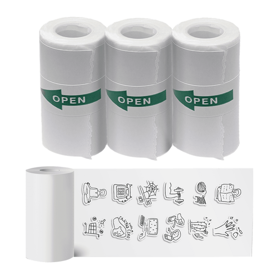 Denver Stickerrollen (57 x 30 mm) voor Kindercamera met Printer en Pocket Printer - 3 Stuks - PSP43 - Wit