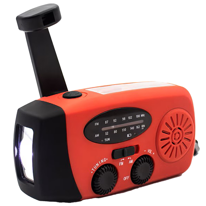 Denver Noodradio - Powerbank Zonneenergie - FM Radio - Noodpakket - Zaklamp - Opwindbaar - SOS Knop - Solar powerbank - SCR2005