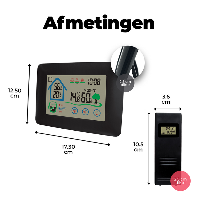 Denver Weerstation - Binnens -en Buitenshuis - Meet temperatuur - luchtvochtigheid - WS520