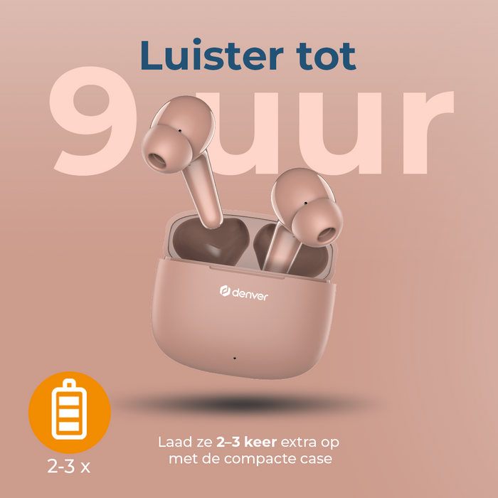 Denver Earbuds - Lichtgewicht Oordopjes - 6 uur luisteren - Bluetooth 5.3 - TWE48