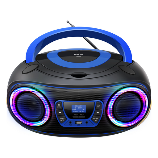 Denver Draagbare DAB Radio CD Speler Kinderen - Bluetooth - Lichteffecten - Boombox - AUX - FM - TDB212