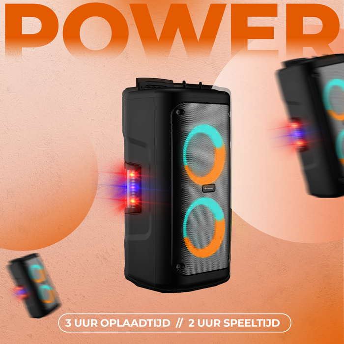 Denver Bluetooth Speaker Party Box - Discolichten - Partybox - Incl. Microfoon - Micro SD / USB / AUX - TSP353