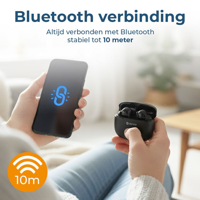 Denver Earbuds - Lichtgewicht Oordopjes - 6 uur luisteren - Bluetooth 5.3 - TWE48