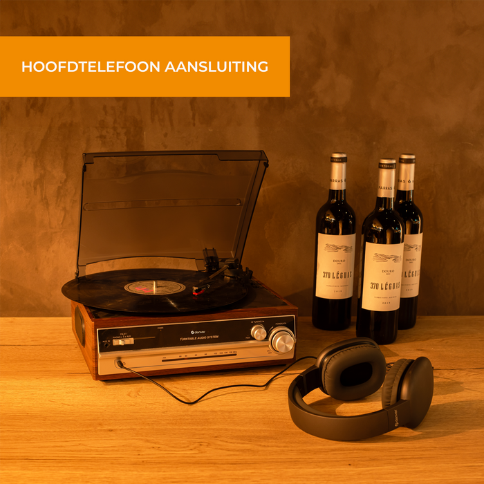 Denver Retro platenspeler - Ingebouwde Speakers - FM Radio - Auto-stop Functie - AUX - Phono - VPR190