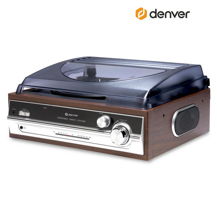 Denver Retro platenspeler - Ingebouwde Speakers - FM Radio - Auto-stop Functie - AUX - Phono - VPR190