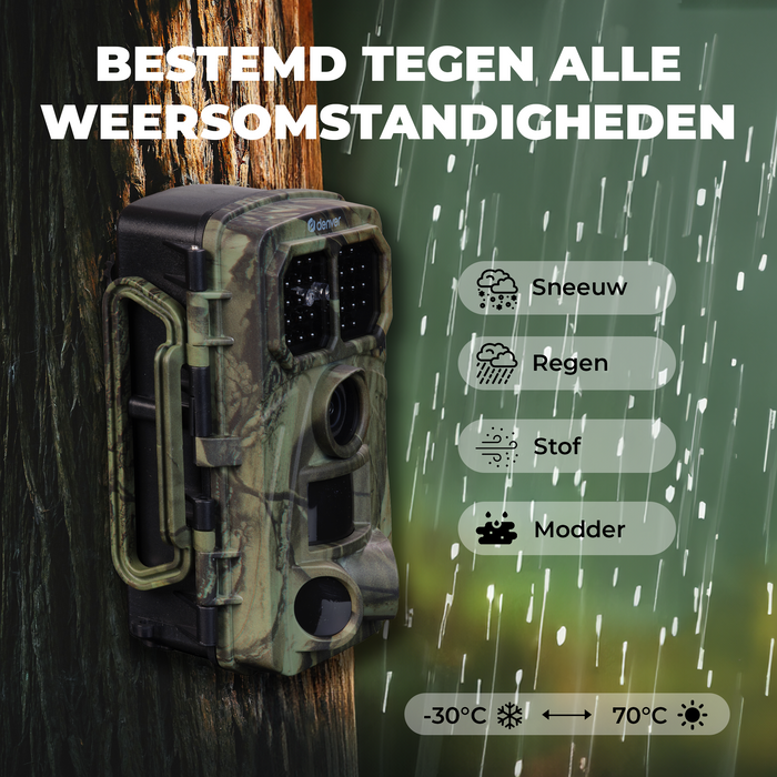 Denver Wildcamera met Nachtzicht en WiFi - 4K Ultra HD - 48MP - WiFi - TrailCam GO app - LCD Scherm - Waterdicht - WCT8026