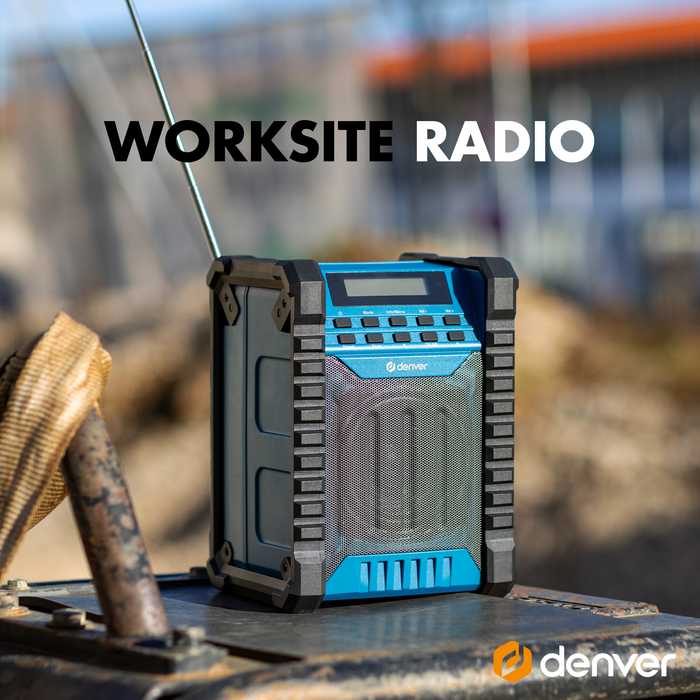 Denver Bouwradio DAB - Bluetooth  - Accu - USB-C - Spatwaterdicht - WRD60