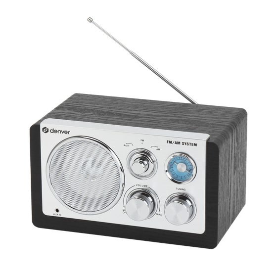 Denver radio retro · FM, AM, batterij of netstroom